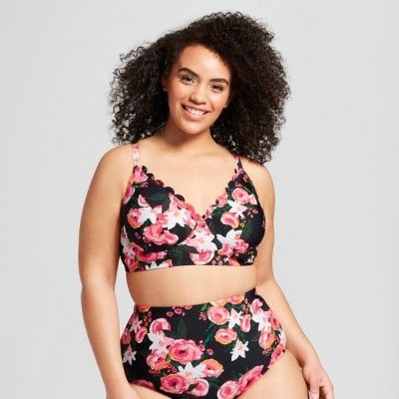 plus size scalloped swimsuit